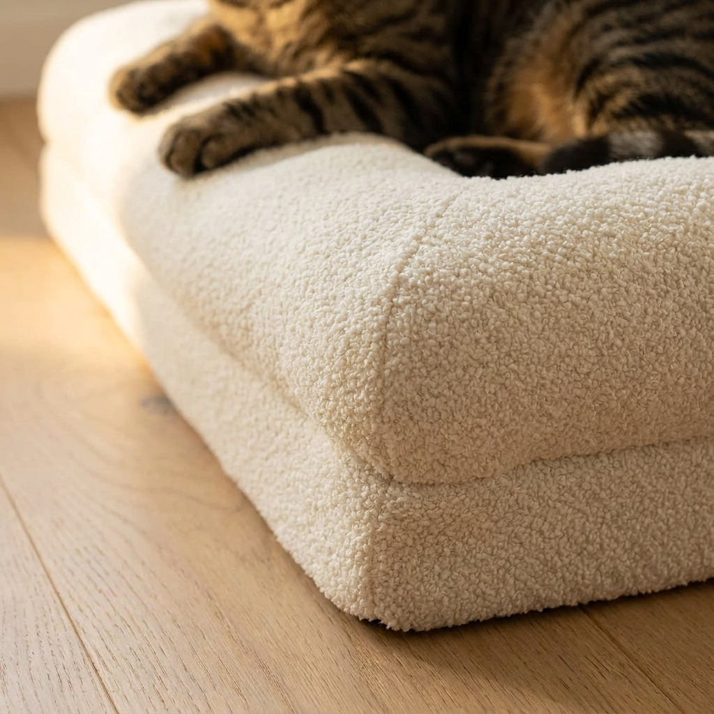 The Boucle Nest cat sofa bed |c:cream