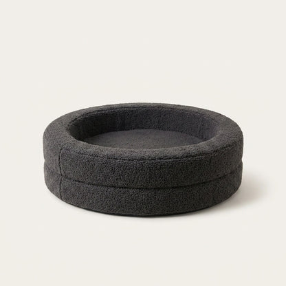 The Calming Nest charcoal plush nest dog bed studio product photo | PawHaus Co |c:Charcoal