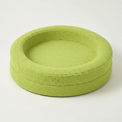The Calming Nest lime green plush nest dog bed studio product photo | PawHaus Co |c:Lime Green