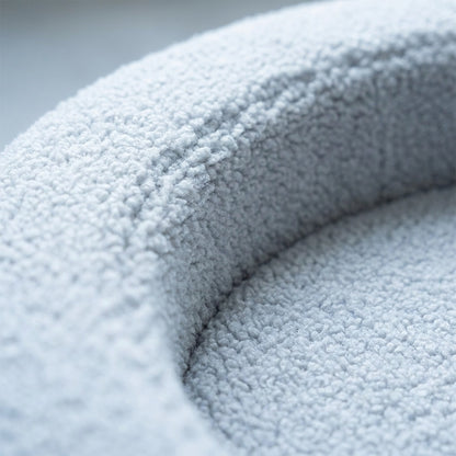 Light grey plush sherpa fleece texture detail of The Calming Nest | PawHaus Co |c:Light Grey