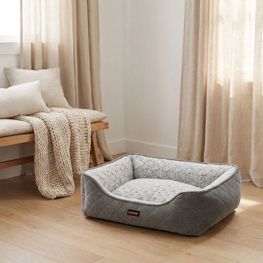 The Quilted Bolster — lifestyle | PawHaus Co premium dog bed