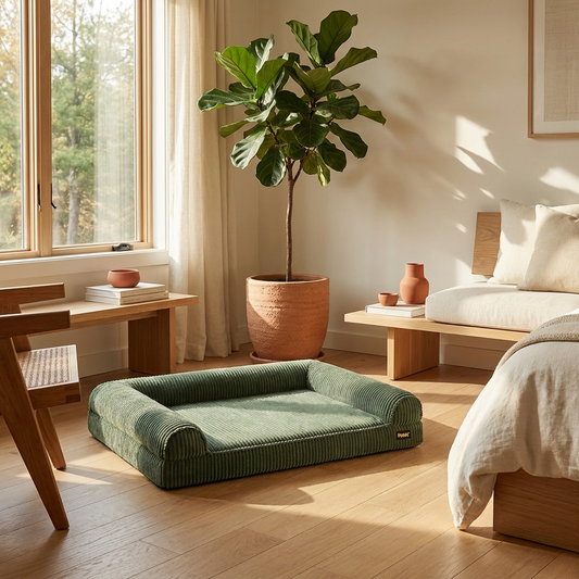 The Sage Bolster — lifestyle | PawHaus Co premium dog bed