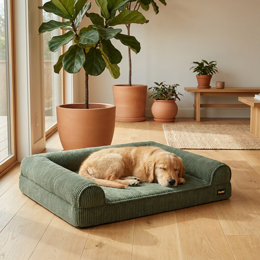 The Sage Bolster — detail view | PawHaus Co premium dog bed