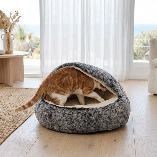 The Cat Cave hooded cat bed |c:charcoal