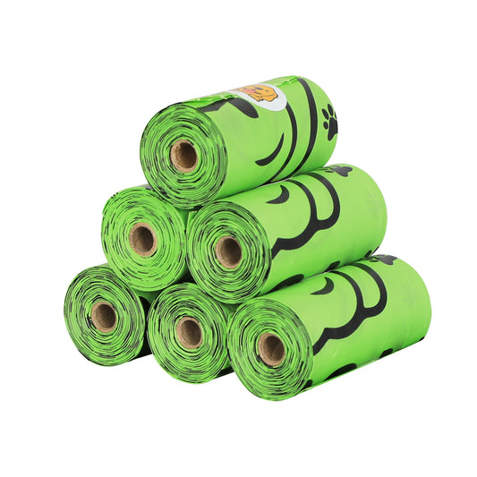 Compostable dog poop bag roll and dispenser detail | PawHaus Co