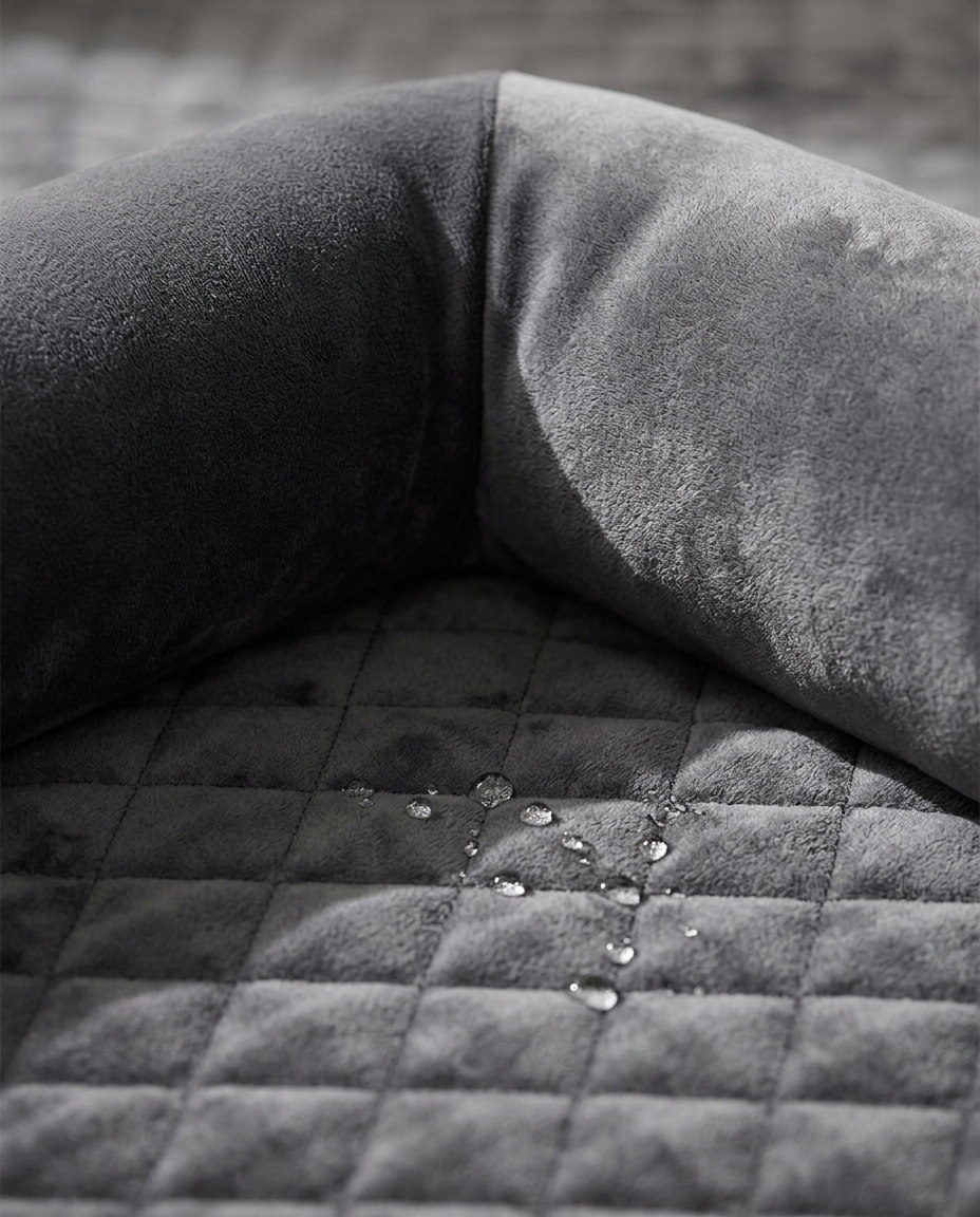 Quilting and water-repellent detail of The Sofa Shield | PawHaus Co