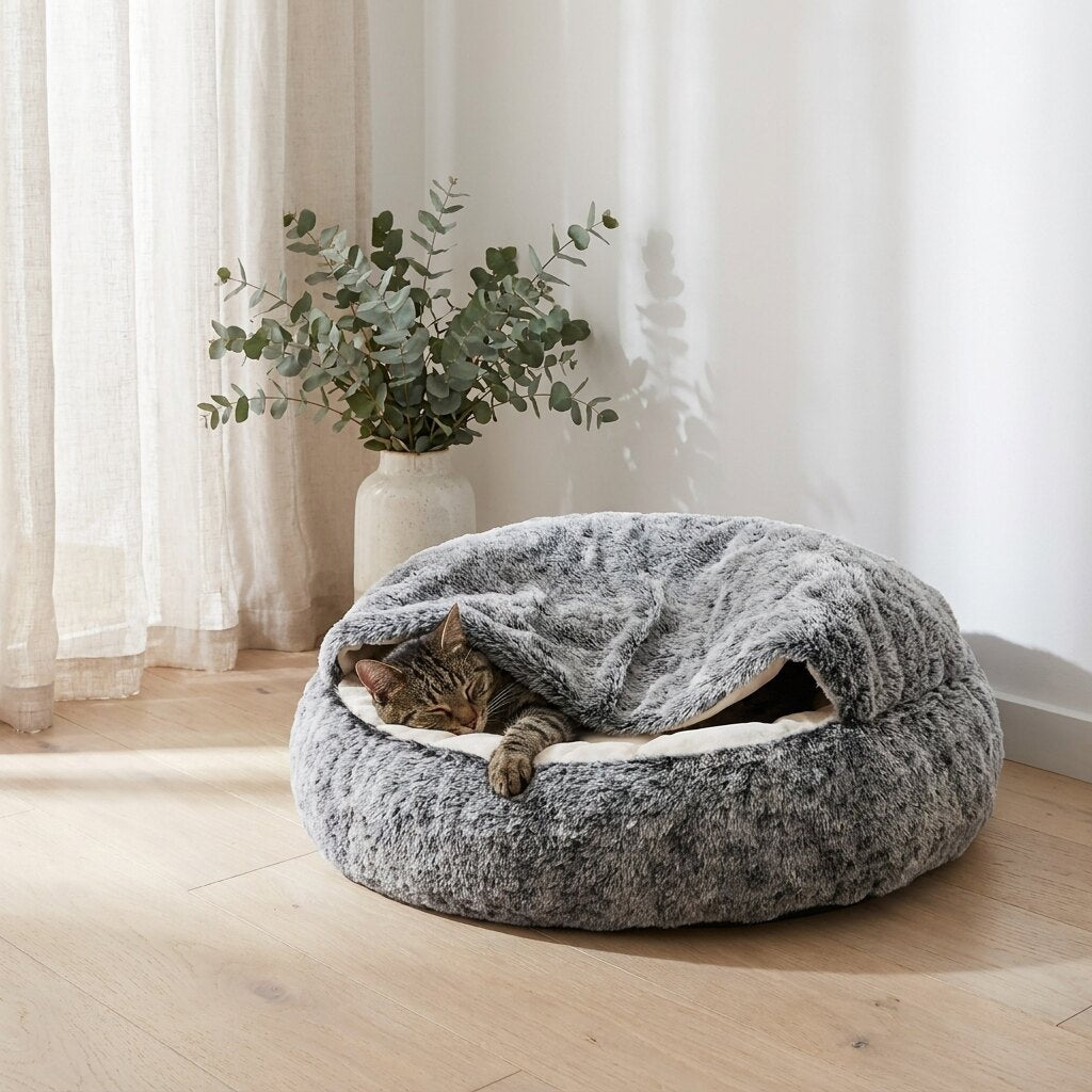 The Cat Cave hooded cat bed |c:charcoal