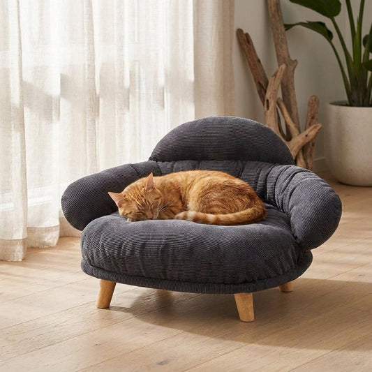 The Cocoon elevated cat sofa |c:charcoal